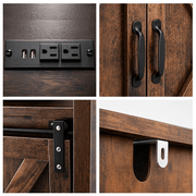 Farmhouse Coffee Bar Cabine / TV Stand with Power Outlet