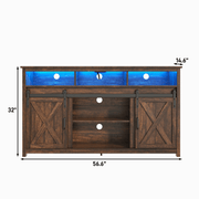 Farmhouse Coffee Bar Cabine / TV Stand with Power Outlet