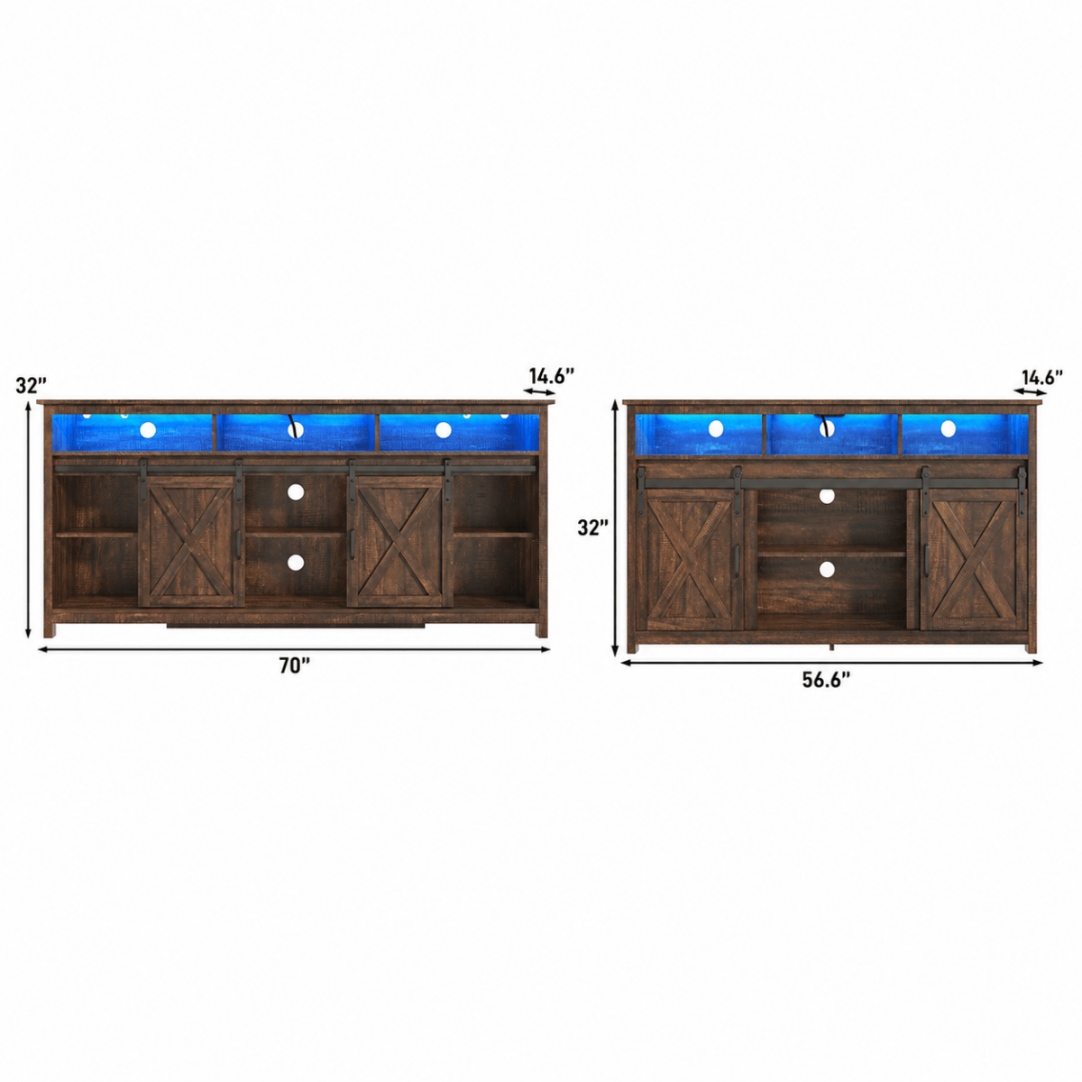 Farmhouse Coffee Bar Cabine / TV Stand with Power Outlet