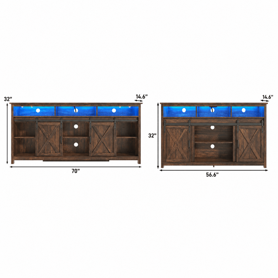 Farmhouse Coffee Bar Cabine / TV Stand with Power Outlet