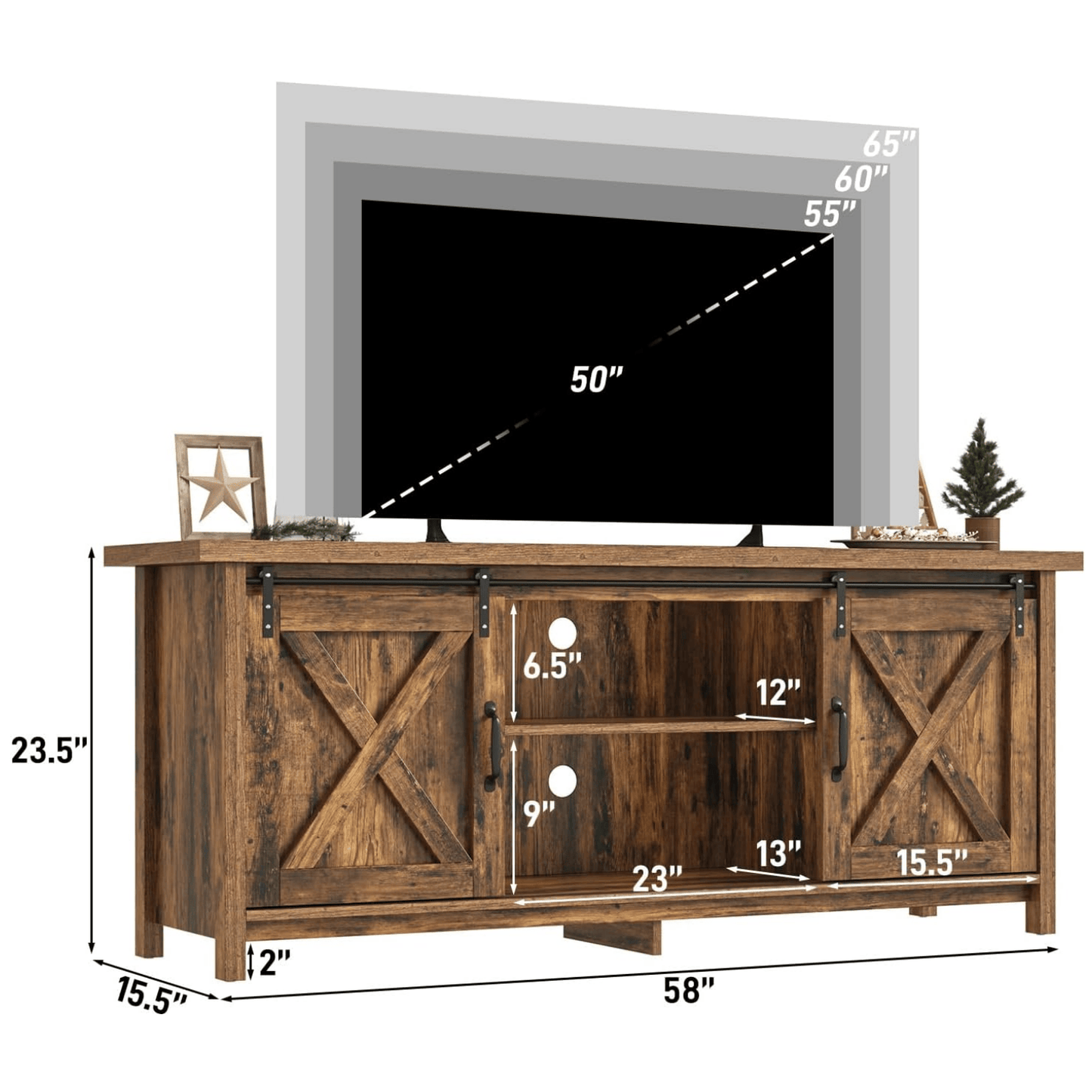 TV Stand Entertainment Center for 65 Inch TV